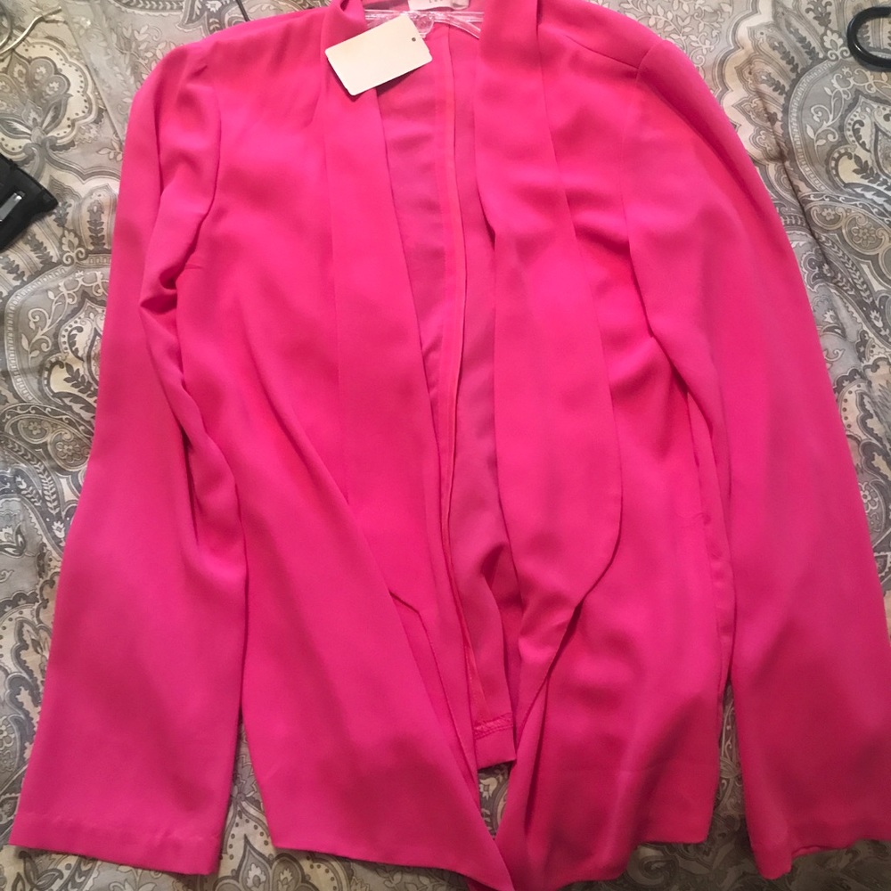 Lush sheer hot pink blazer
